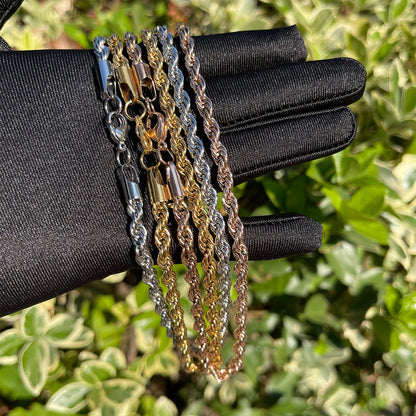 5MM Stainless Steel Rope Chain Necklace