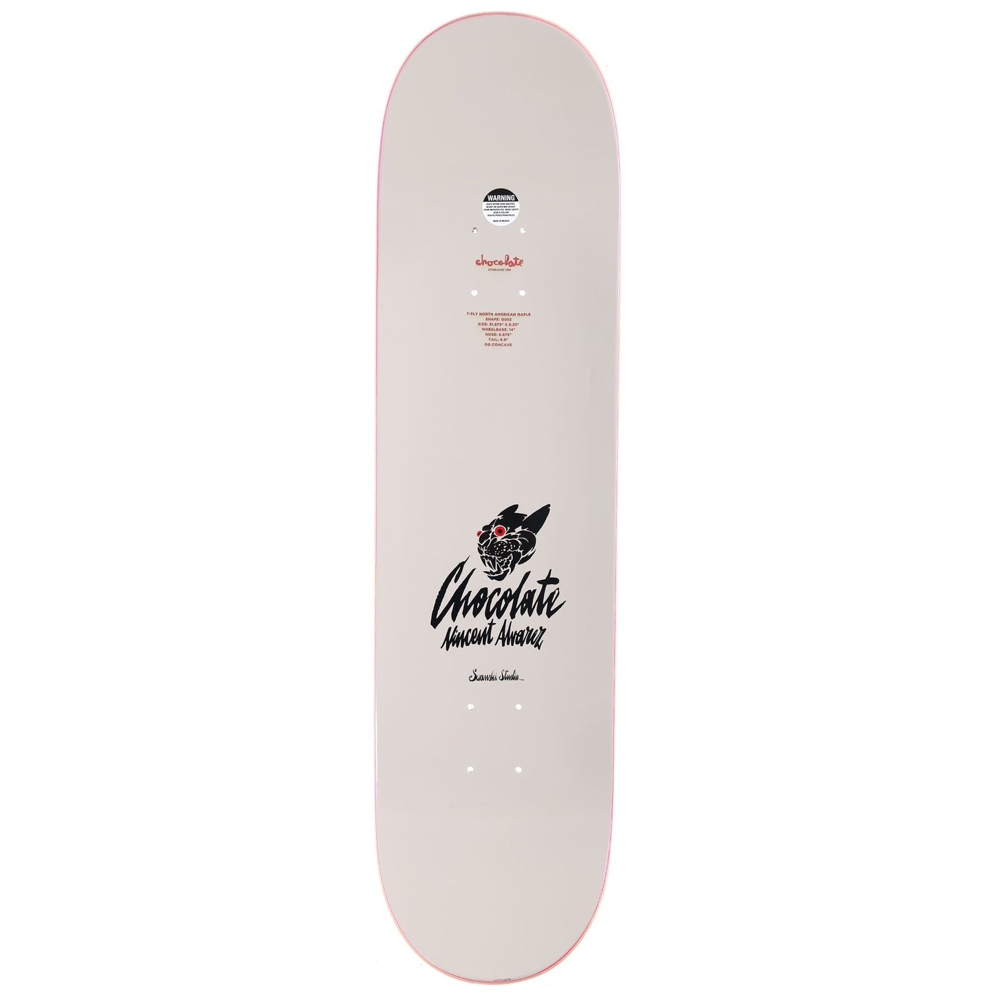 Chocolate Skateboard Deck Alvarez Swanksi Panther 8.25" x 31.875"