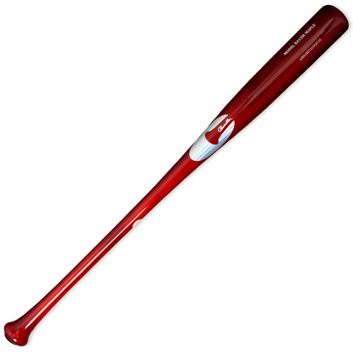 Chandler RA13M Maple Wood Baseball Bat (-2 to -3) Balanced Long Barrel Pro Ink Dot MLB Approved Cherry Gloss Performance Cut