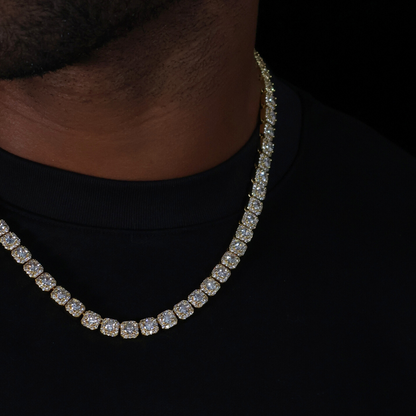 Clustered Tennis Chain (Gold) - 8mm