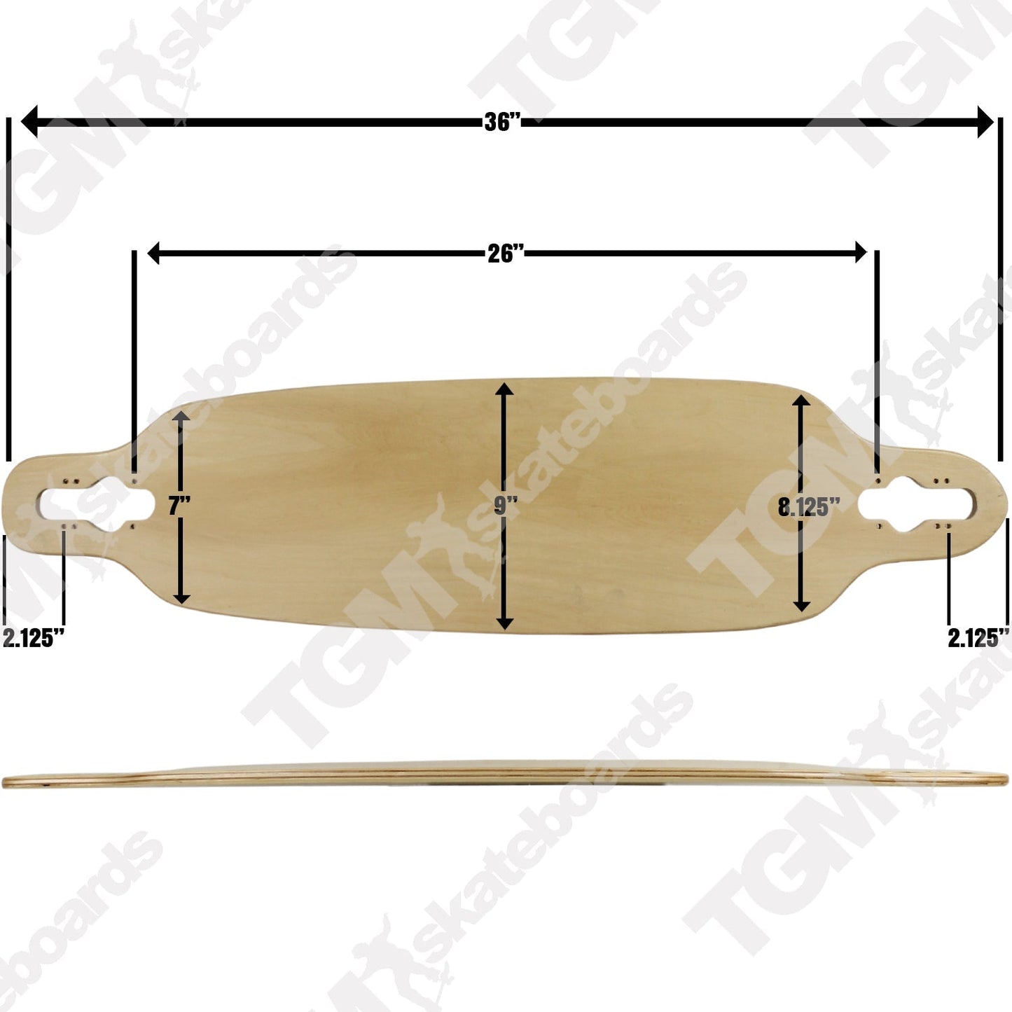 Moose Longboard Complete 9" x 36" Drop Through Stained Blue