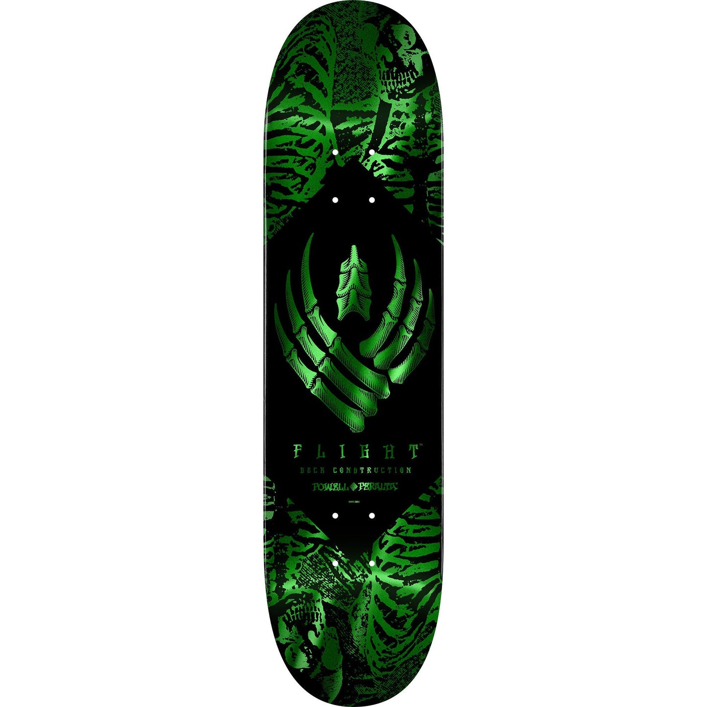 Powell Peralta Skateboard Deck Flight 244 Skeleton Foil Green 8.5" x 32.08"
