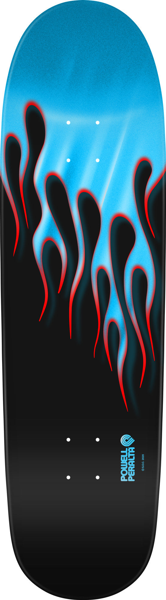 Powell Peralta OG Hot Rod Flames Reissue Deck - 9.375" Light Blue Foil