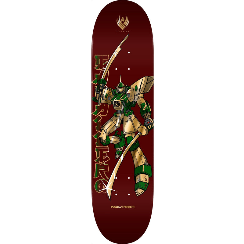Powell Peralta Steve Caballero Gundam Flight Skateboard Deck - 8.25″ Burgundy/Gold Foil