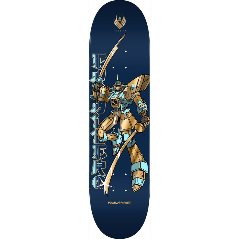 Powell Peralta Skateboard Deck Flight Caballero Gundam Blue/Gold Foil 8.5" x 32.08"