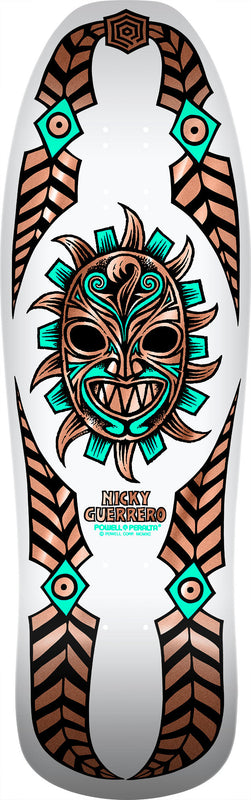 Powell Peralta Nicky Guerrero Mask Deck - 10″ White/Copper Foil **PRE-ORDER**