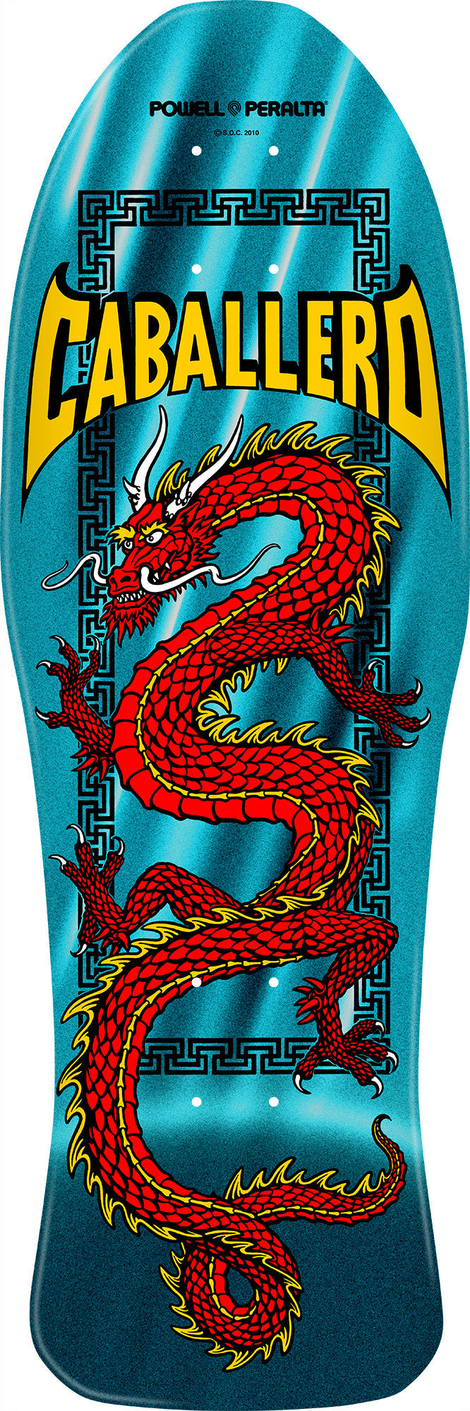 Powell Peralta Steve Caballero Chinese Dragon Reissue Deck - 10" Aqua Foil