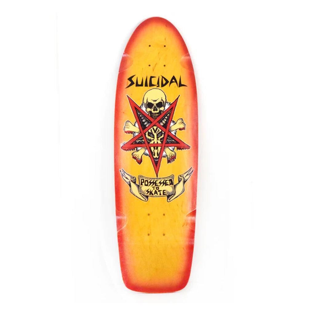 Dogtown Skateboard Deck Suicidal Skates Possessed to Skate 70s Classic Yellow/Red 9" x 30"