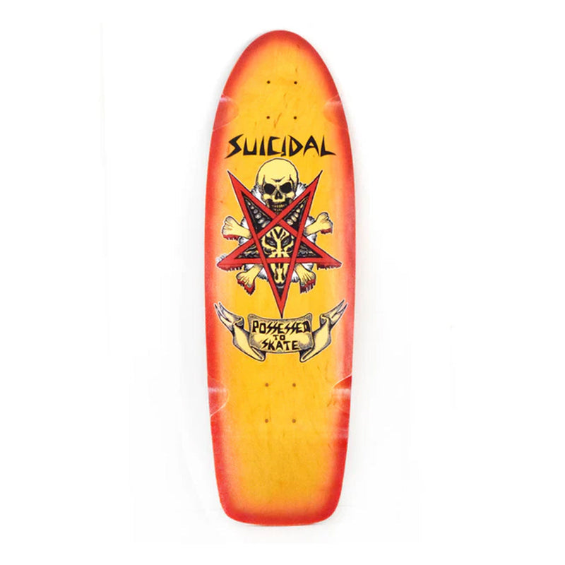 Dogtown Skateboard Deck Suicidal Skates Possessed to Skate 70s Classic Yellow/Red 9" x 30"