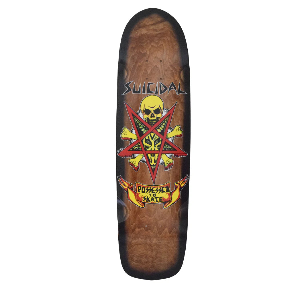 Dogtown Skateboard Deck Suicidal Skates Possessed to Skate Pool Brown/Black 8.75" x 32.5"