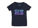 Electra Union V Tee Women Medium Midnight Blue Shirt