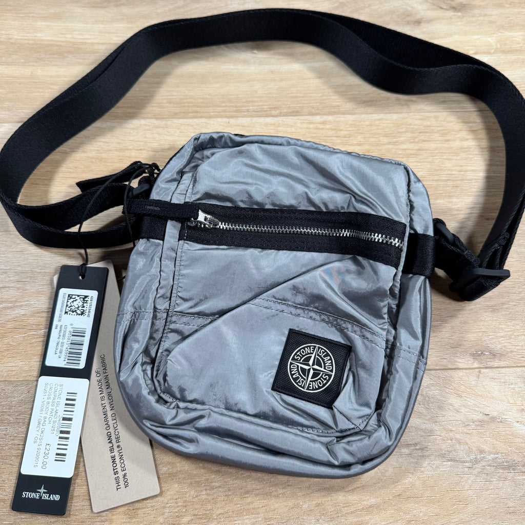 Stone Island Coated Nylon Metal Body Bag in Pearl Grey