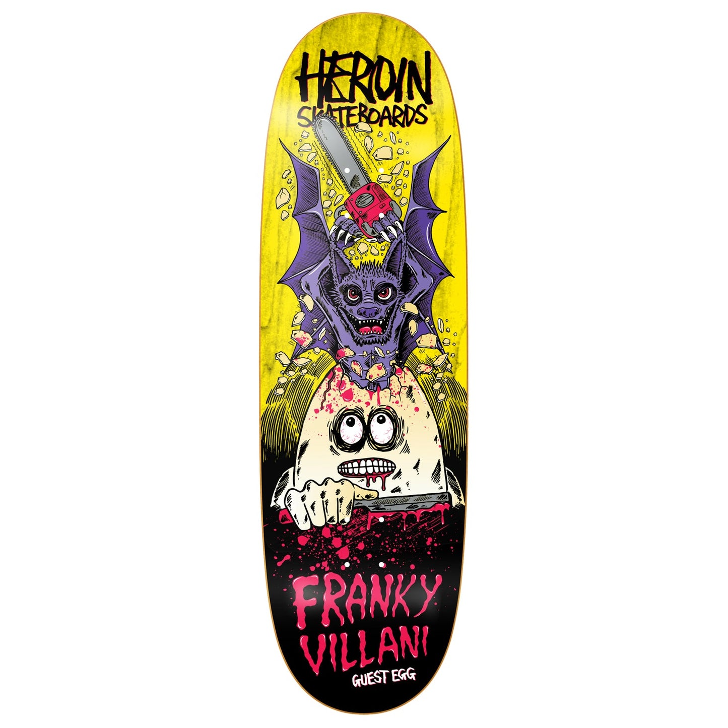 Heroin Skateboard Deck Franky Villani Guest Symmetrical (Assorted) Assorted 9.5" x 32.25"