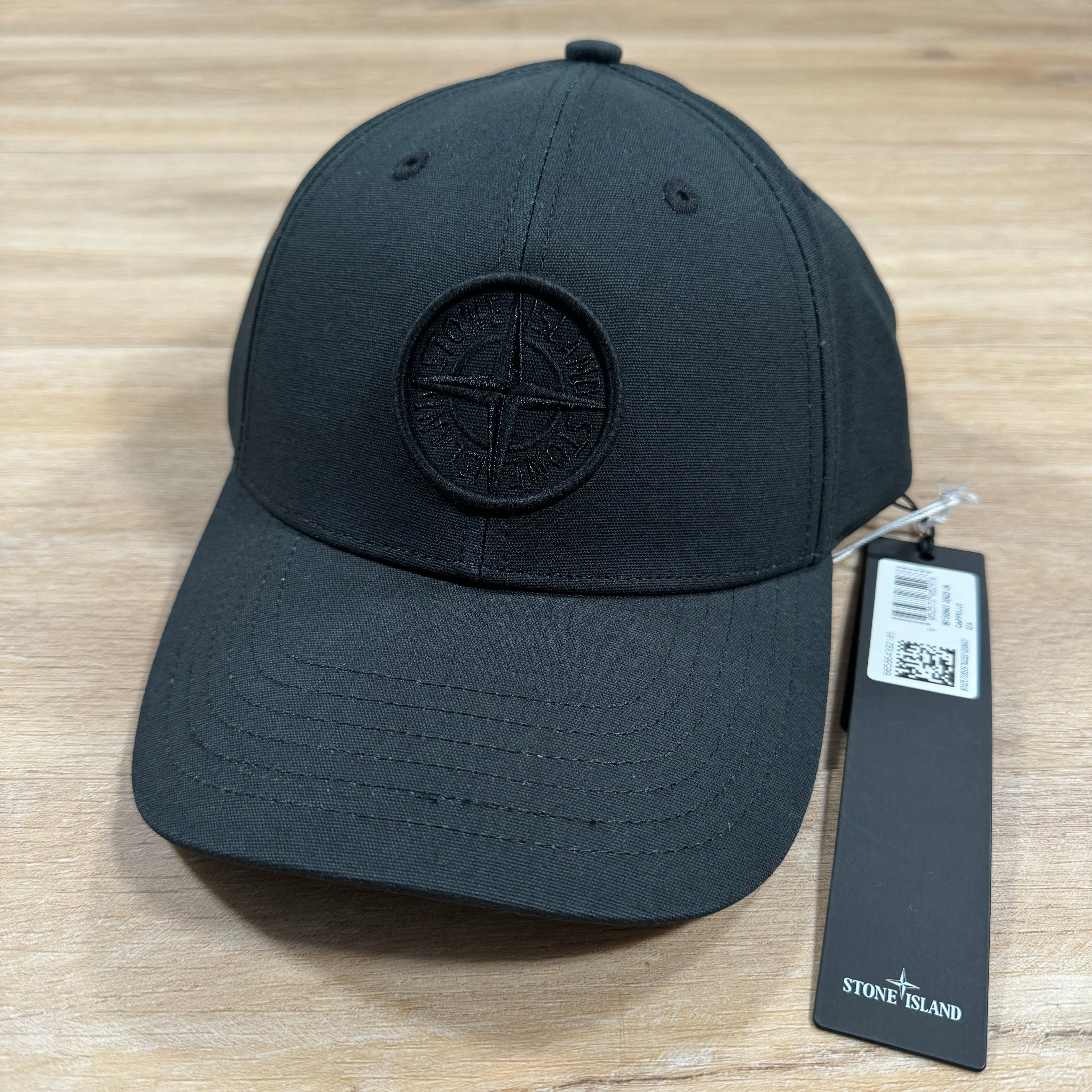 Stone Island Cotton Reps Baseball Cap in Black