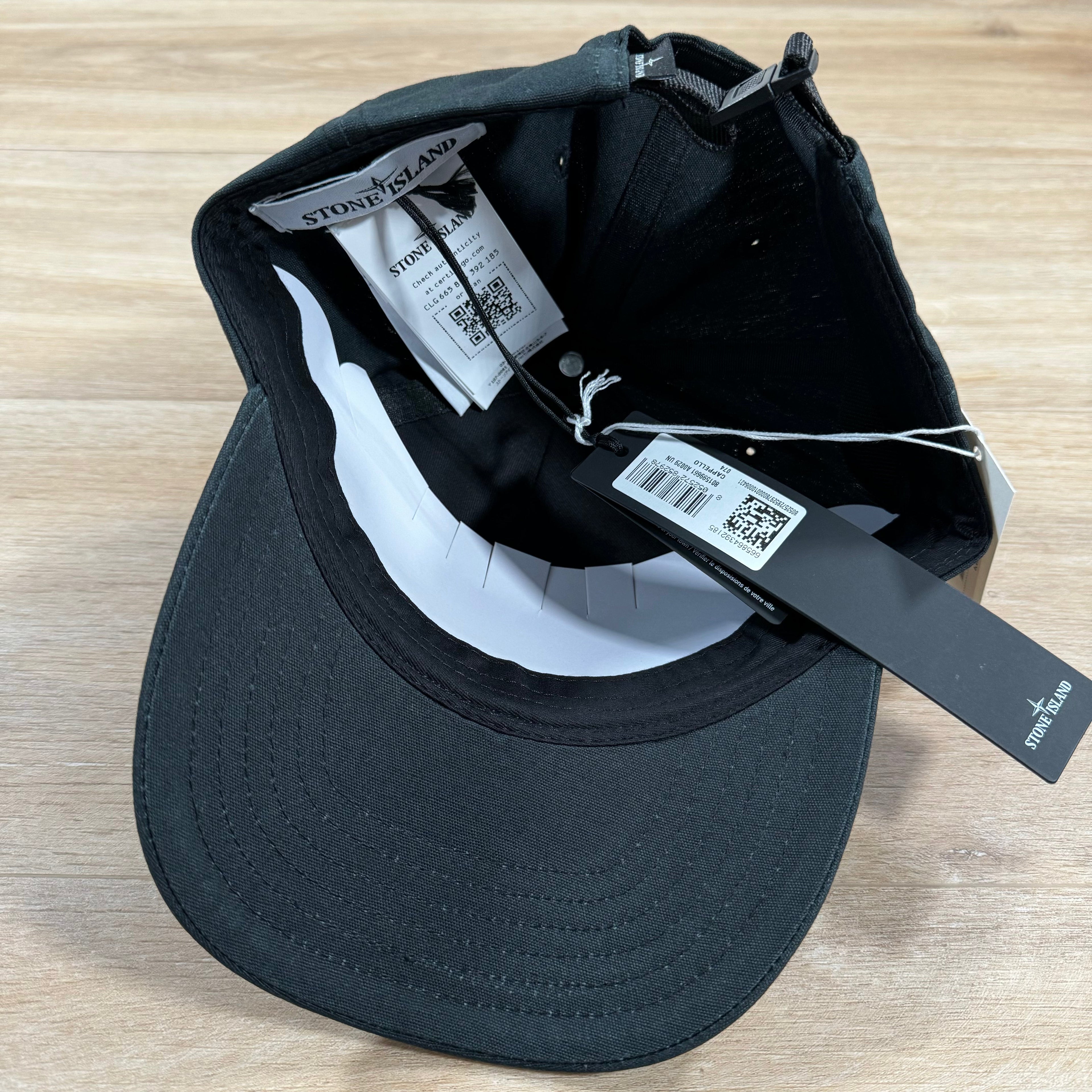 Stone Island Cotton Reps Baseball Cap in Black