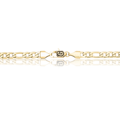 Figaro Link Chain in Yellow Gold - 4mm