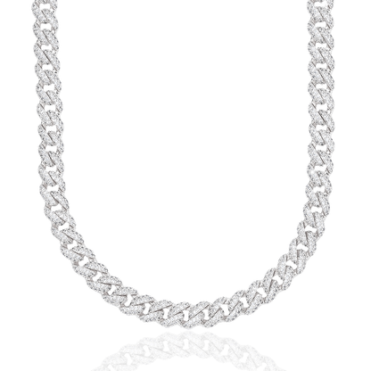 Diamond Cuban Chain in White Gold - 8.5mm