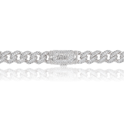 Diamond Cuban Chain in White Gold - 8.5mm