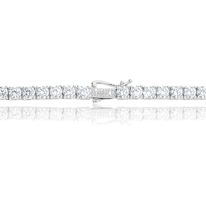 Diamond Tennis Necklace in White Gold- 5mm