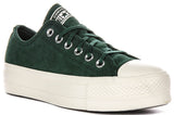 Converse All Star A15533C Lift Low In Green Suede For Women
