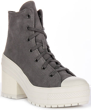 Converse Chuck 70s De Luxe Heel A12327C In Grey Suede