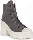 Converse Chuck 70s De Luxe Heel A12327C In Grey Suede