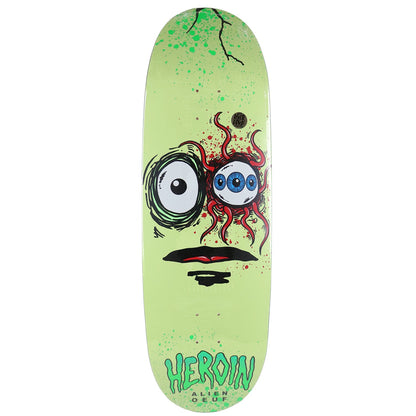 Heroin Skateboard Deck Space Egg 3 Green 10" x 32.625"