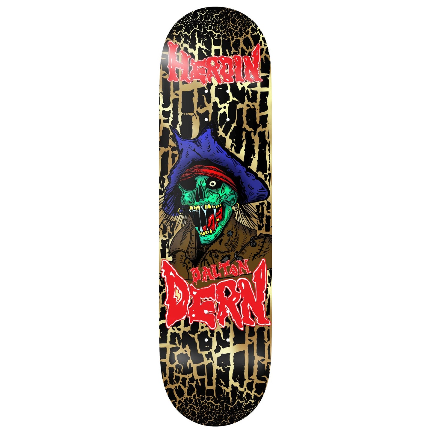 Heroin Skateboard Deck Dalton Dern KO2 Pirate 8.75" x 32.25"