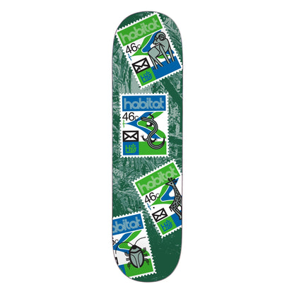 Habitat Skateboard Deck Postage Scatter Blue 8.5" x 32.5"