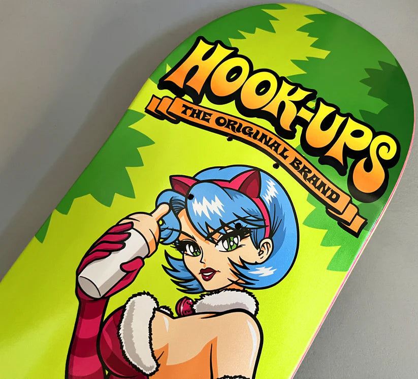Hook Ups Skateboard Deck Cheshire Cat in Wonderland 8.5" x 32.25"