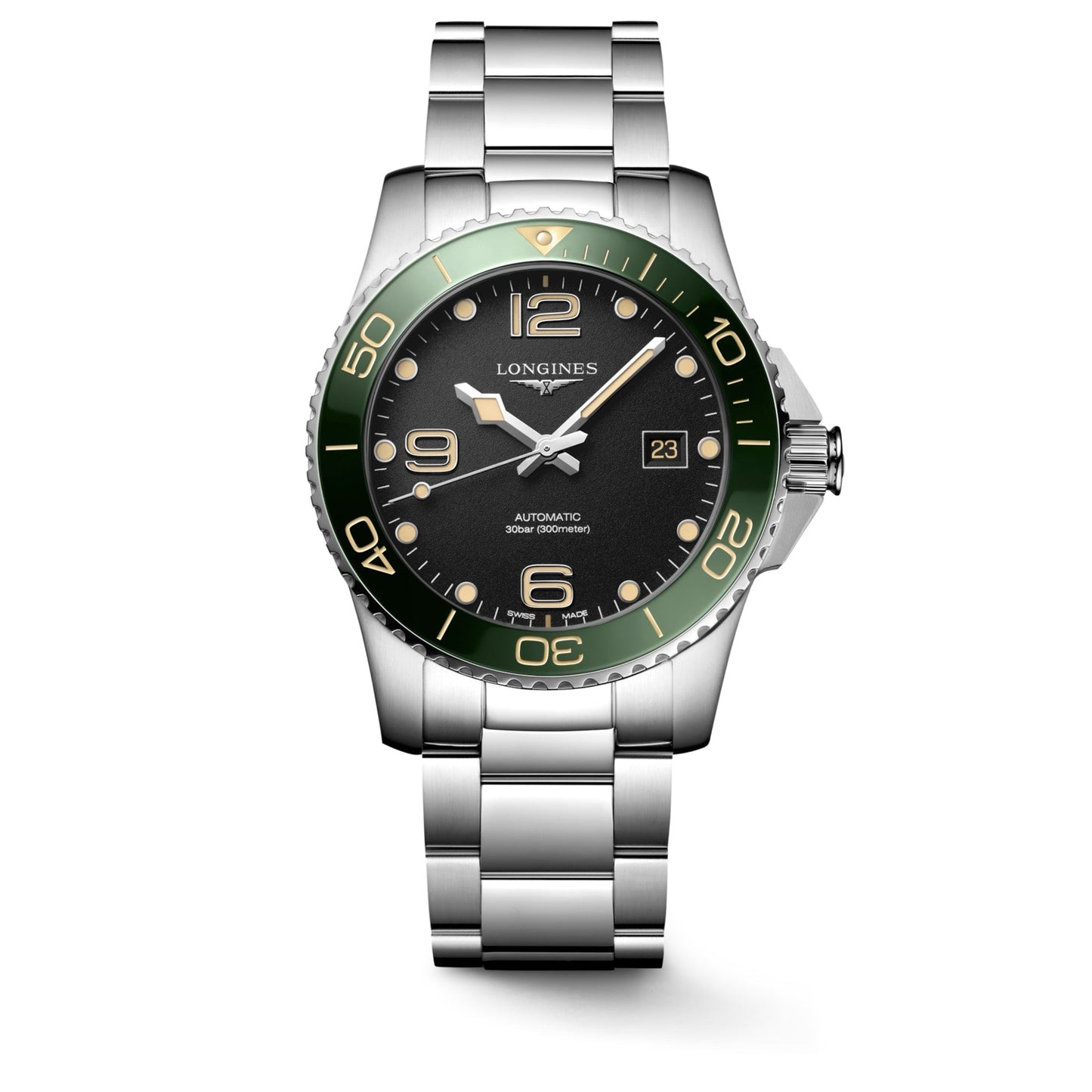 HYDROCONQUEST 41 MM Black with Green Bezel