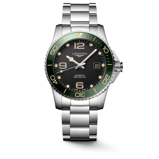 HYDROCONQUEST 41 MM Black with Green Bezel