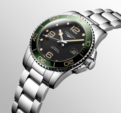 HYDROCONQUEST 41 MM Black with Green Bezel