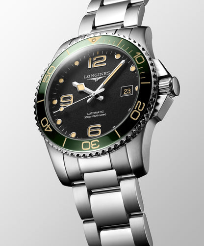 HYDROCONQUEST 41 MM Black with Green Bezel