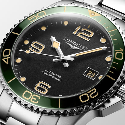 HYDROCONQUEST 41 MM Black with Green Bezel