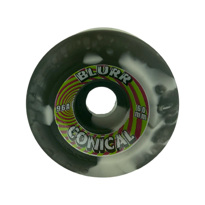 Blurr Conical Re-issue Wheels 60mm 96a - Black/White Swirls (Set of 4)