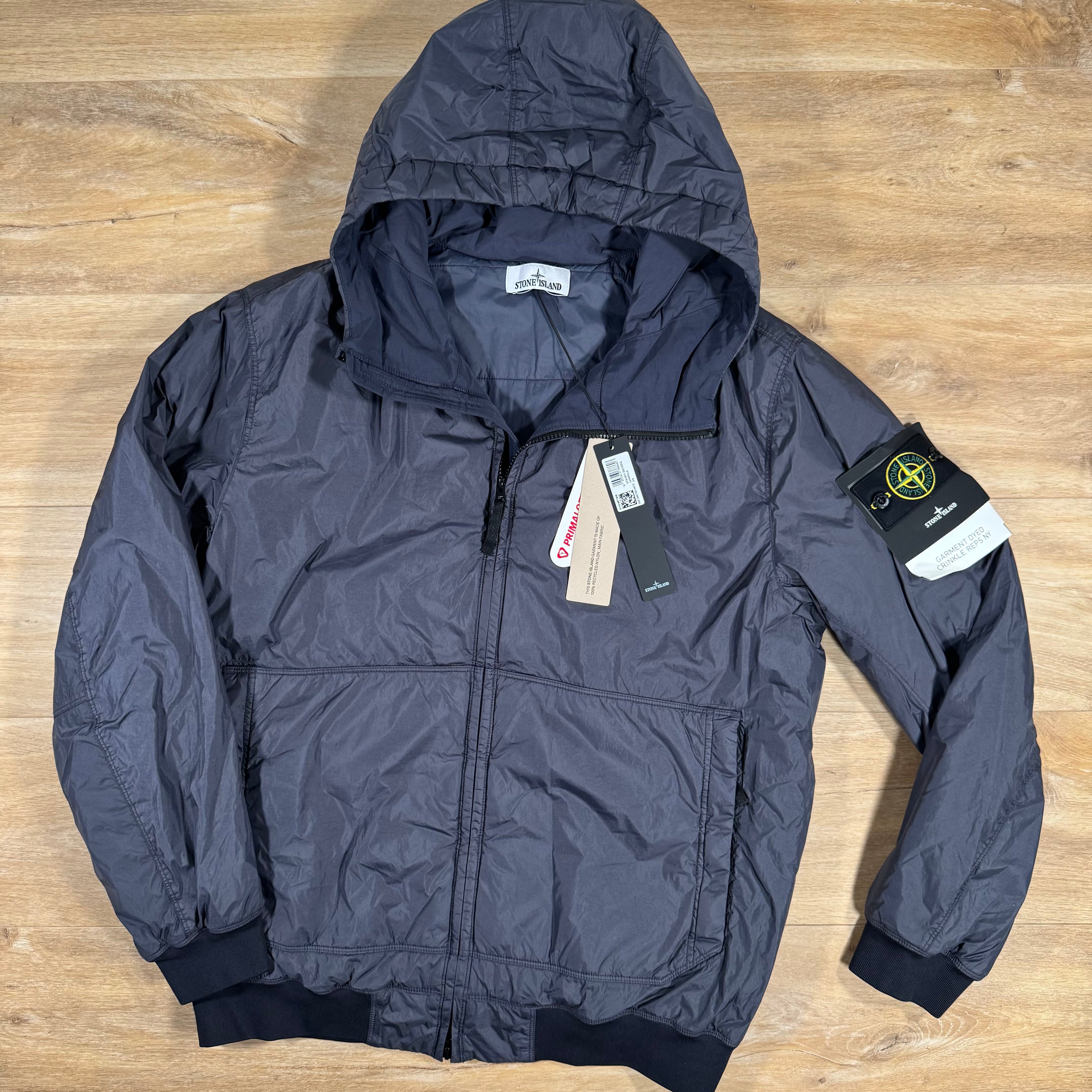 Stone Island Crinkle Reps NY Padded Jacket in Ink Blue