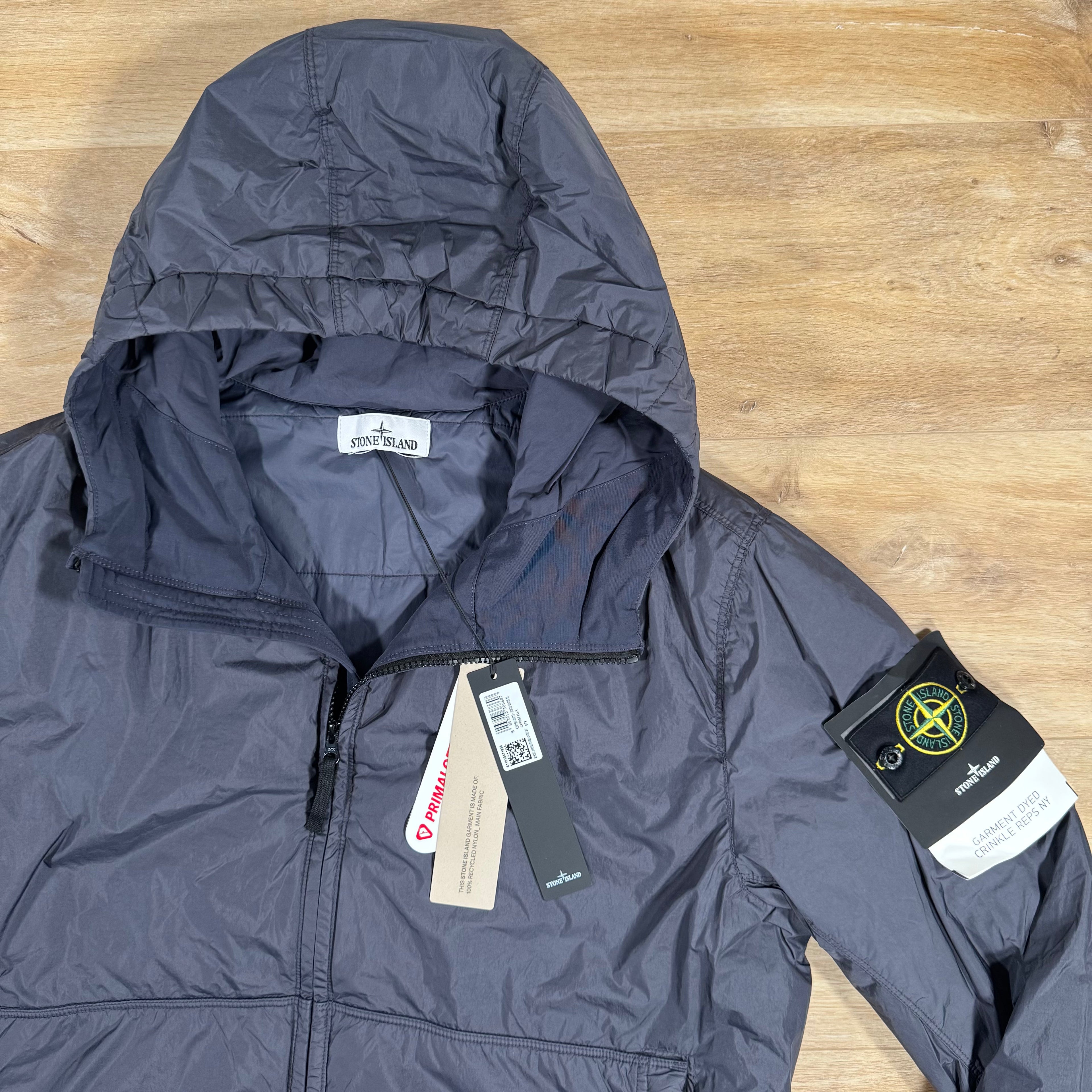 Stone Island Crinkle Reps NY Padded Jacket in Ink Blue
