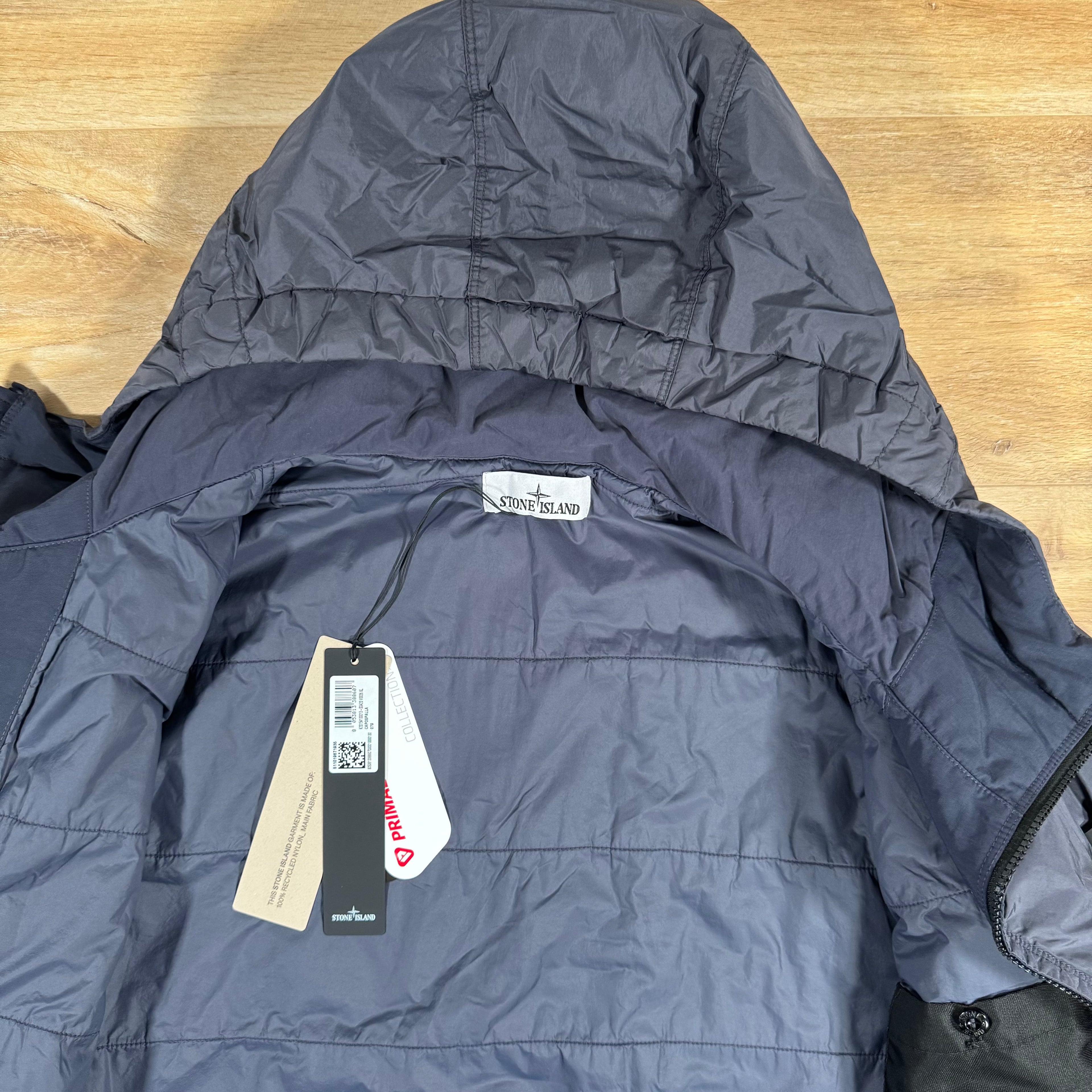 Stone Island Crinkle Reps NY Padded Jacket in Ink Blue