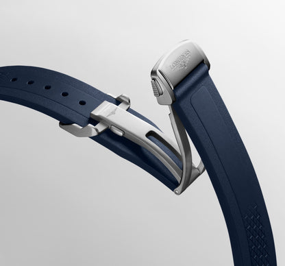 Conquest Auto 38 mm Blue on Rubber Strap *