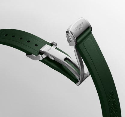 Conquest Auto 38 mm Green on Rubber Strap