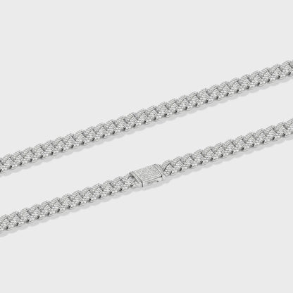 Iced Prong Cuban Chain (Silver) - 10mm