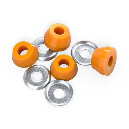 Independent Standard Conical Cushion Bushings 2 Pair w/ Washers 90a Medium Orange