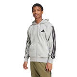 Essentials 3 Stripes Fleece FZ Hoody - Mens