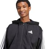 Essentials 3 Stripes Fleece FZ Hoody - Mens