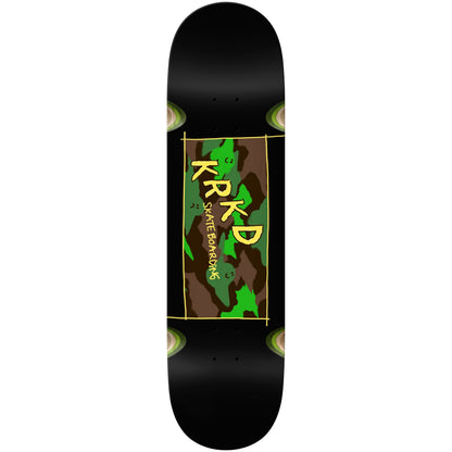 Krooked Skateboard Deck Kamo Wheel Wells Black 9.0" x 32.45"