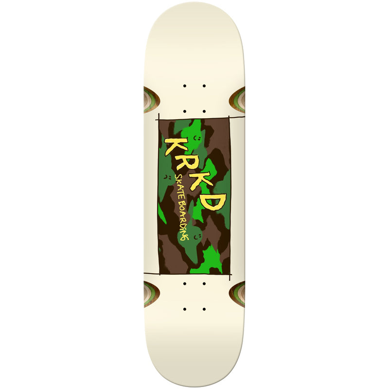 Krooked Skateboard Deck Kamo Wheel Wells White 8.5" x 31.85"