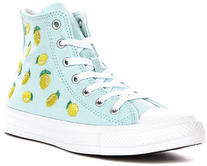 Converse Chuck Taylor A16555C In Light Blue Lemon Print Juniors