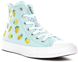Converse Chuck Taylor A16555C In Light Blue Lemon Print Juniors