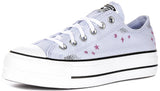 Converse All Star Lift Low A15004C In Lilac Star Print